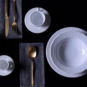 Jogo de Jantar 42 Peças Branco Cerâmica Madeleine Porto Brasil