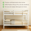 Ver mais imagens de Beliche Cama Solteiro de Madeira Maçiça de Pinus Reforçado