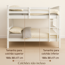 Ver imagem 7 de Beliche Cama Solteiro de Madeira Maçiça de Pinus Reforçado