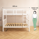 Ver imagem 3 de Beliche Cama Solteiro de Madeira Maçiça de Pinus Reforçado