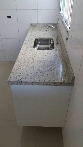 Pia de Cozinha 170cm x 60cm Granito Branco Dallas