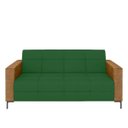 Ver imagem 5 de Sofá Living Decorativo Houston 2 Lugares 180cm Pés em Metal Veludo/ Pu Verde/ Caramelo G33 - Gran Be