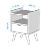 Mesa de Cabeceira Pés Antiumidade Estilo Retrô Alice:off White/freijo - 5