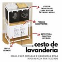 Ver imagem 4 de Cesto de Roupa Suja Triplo 3 Compartimentos Separador Lavanderia Organizador TNT Estrutura Reforcada