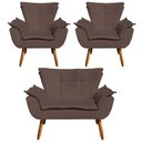 Ver imagem 1 de Kit Namoradeira 02 Poltronas Opala Suede Marrom