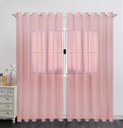 Ver imagem 1 de Cortina em Voil Liso Para Sala ou Quarto Para Varão Simples Rosa 6,00m x 2,50m