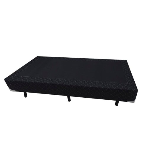 Cama Box Blindado Solteirão AColchoes Poliéster Preto 40x96x203