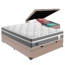 Ver imagem 1 de Cama Box Baú Casal e Colchão Molas Ensacadas Berlim Probel - Bege