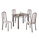 Ver imagem 2 de Conjunto de Mesa Tubular com 4 Cadeiras Lívia Prata/Bege