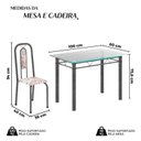 Ver imagem 3 de Conjunto de Mesa Tubular com 4 Cadeiras Lívia Prata/Bege