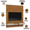 Ver imagem 5 de Painel Ripado Para TV 75 Pol Slats e Bancada Lisa 219x250cm L05 Nature Off White - Lyam Decor Slats 