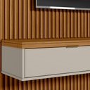 Ver imagem 7 de Painel Ripado Para TV 75 Pol Slats e Bancada Lisa 219x250cm L05 Nature Off White - Lyam Decor Slats 