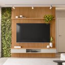 Ver mais imagens de Painel Ripado Para TV 75 Pol Slats e Bancada Lisa 219x250cm L05 Nature Off White - Lyam Decor Slats 