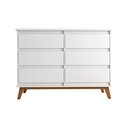 Ver imagem 6 de Conjunto Cômoda Londres 6 Gavetas e Armário Multiuso Ouro 2 Portas Branco Conffort Casa