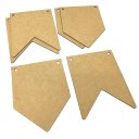 Ver imagem 1 de Kit 20 Bandeiras de Festa Junina São João MDF 20 x 15 cm Decoração Artesanato DIY