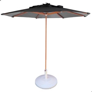 Ombrelone Preto Guarda Sol 3,00 Metros de Madeira com Base Resistente