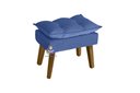 Ver imagem 3 de Kit 2 Poltronas Decorativas e Puff Opala Suede Azul Marinho Smf Decor