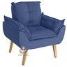 Kit 2 Poltronas Decorativas e Puff Opala Suede Azul Marinho Smf Decor - 4