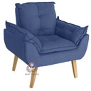 Ver imagem 4 de Kit 2 Poltronas Decorativas e Puff Opala Suede Azul Marinho Smf Decor