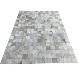 Tapete de couro preto cinza griss 1,50x2,00 s/b peça 10x10 - 1