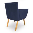 Ver imagem 6 de Kit 8 Poltronas Decorativa Leticia Suede Azul Marinho Pés Palito Castanho - Pallazio