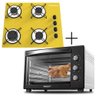 Fogão Cooktop 4 Bocas Amarelo + Forno de Eletrico 48 Plus 127v - 1
