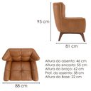 Ver imagem 3 de Poltrona Decorativa Malta Base Madeira Courino Tcs 727 Moll