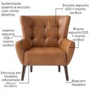 Ver imagem 5 de Poltrona Decorativa Malta Base Madeira Courino Tcs 727 Moll