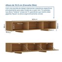 Ver imagem 3 de Rack para TV até 60 Polegadas Planejado 157cm Aruá CabeCasa MadeiraOriginals Marrom/Jatobá