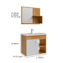 Ver imagem 3 de Conjunto Gabinete de Banheiro em Mdf com Espelheira com Cuba Lótus Cinamomo com Offwhite - Rede Móve