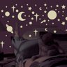 Adesivo de Parede Lua e Estrela Brilha no Escuro Quarto Infantil- 1141 - 1