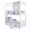 Ver imagem 4 de Treliche Infantil Casinha Reta com Escorregador Madeira Maciça Branco e Rosa Megamobília