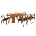 Ver imagem 2 de Sala de Jantar Mesa Florida 220cm Tampo Laminado Barril e 8 Cadeiras Eva Premium Moderna Mobília