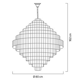 Lustre Pendente Cristal Legítimo Florença Belle 80CM Startec Bivolt:Dourado/110V/220V - 3