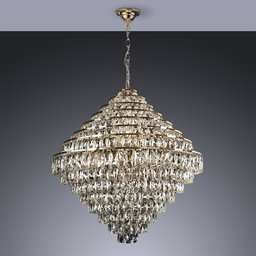 Lustre Pendente Cristal Legítimo Florença Belle 80CM Startec Bivolt:Dourado/110V/220V - 2