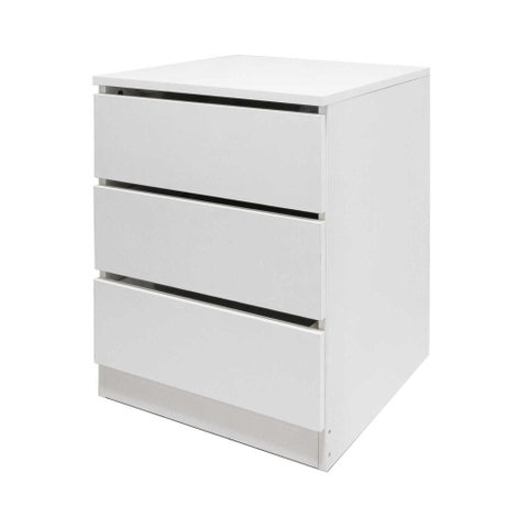 Mesa Cabeceira Branca 3 Gavetas 450X580X450X