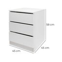 Ver imagem 2 de Mesa Cabeceira Branca 3 Gavetas 450X580X450X