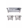 1 Sofá 1.80 + 2 Poltronas Chesterfield Luiz Xv Corano Branco / Barbearia, Salão de Beleza, Casa , de - 1