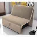 Ver imagem 1 de Sofá Cama Vera 2 Lugares 113cm Bege Suede Matrix Assento D20 Madeira