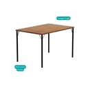 Ver imagem 4 de Conjunto: Mesa Sala Jantar Stellar 1597 Aço c/ Tampo Madeirado 160x90cm e 6 Cadeiras 1738 Rose/
