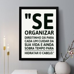 Quadro Decorativo Se Organizar Direitinho 45x34cm:moldura Preta - 1