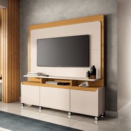Estante Home Theater Quantum Off White / Cinamomo - Hb Móveis - 3