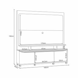 Estante Home Theater Quantum Off White / Cinamomo - Hb Móveis - 2