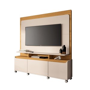 Estante Home Theater Quantum Off White / Cinamomo - Hb Móveis