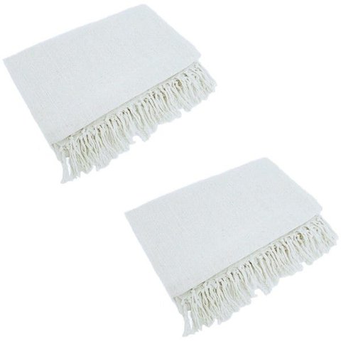 Kit 2 Mantas Gigantes para Sofá 2,40x1,80 Algodão:Cru