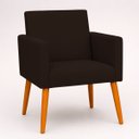 Ver mais imagens de Poltrona Decorativa para Sala Recepção Consultório Suede Cores Pés Palito