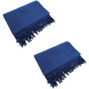 Ver imagem 1 de Kit 2 Mantas Gigantes para Sofá 2,40x1,80 Algodão:Azul com Preto Mesclado