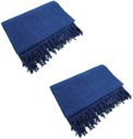 Ver imagem 1 de Kit 2 Mantas Gigantes para Sofá 2,40x1,80 Algodão:Azul com Preto Mesclado