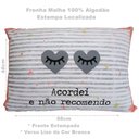 Ver imagem 3 de Fronha Portallar Malha 100% Algodão Estampa Localizada Acordei 48cmx68cm Branco