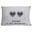 Ver imagem 1 de Fronha Portallar Malha 100% Algodão Estampa Localizada Acordei 48cmx68cm Branco